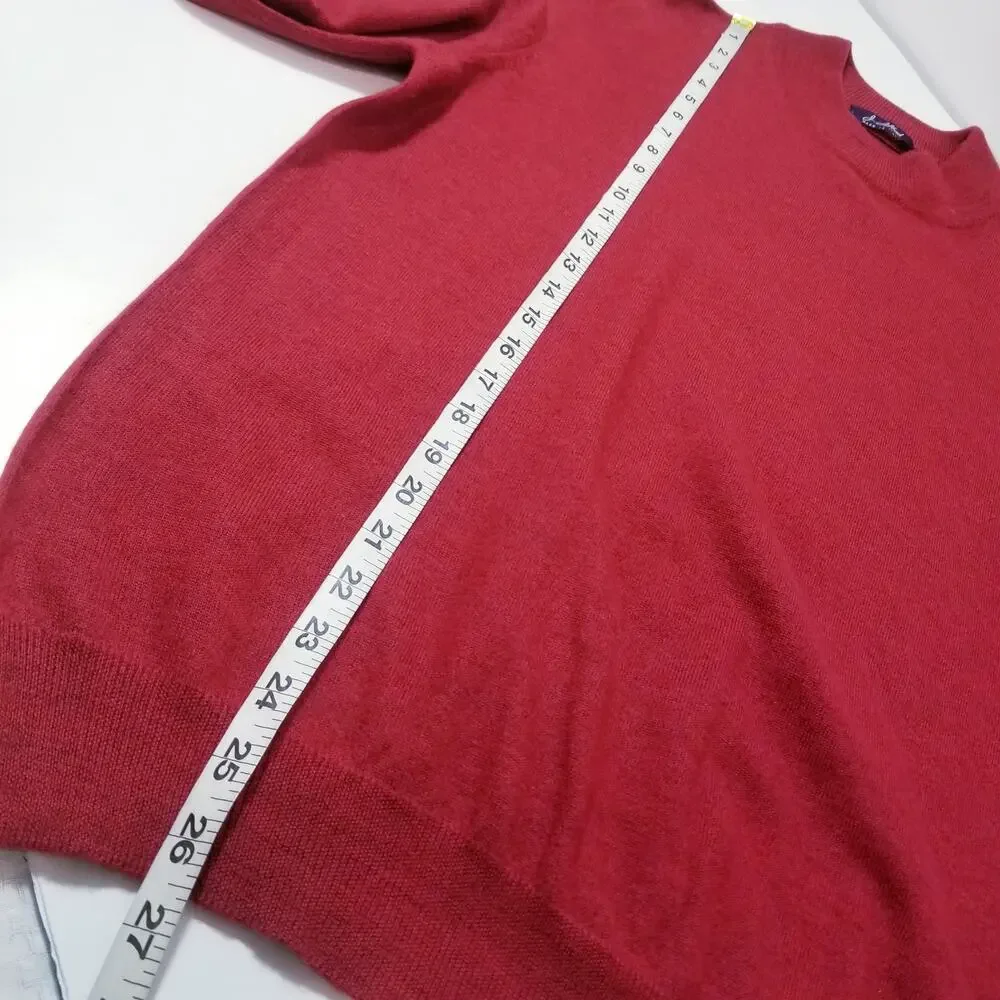 J. Ashford Extra Fine Merino Wool Pullover Red Sweater Made in Italy